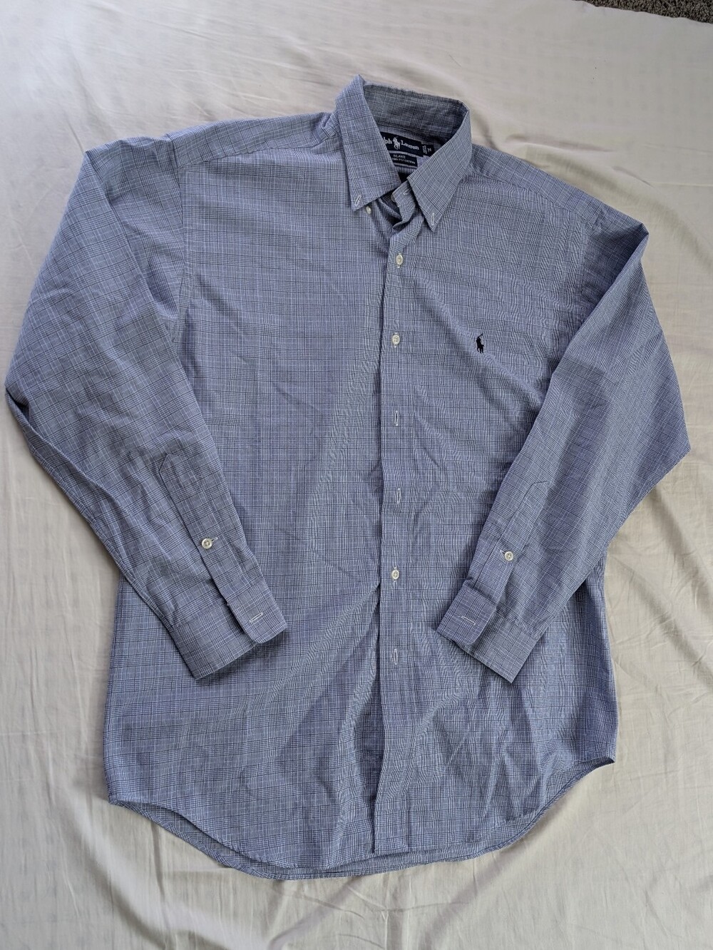 Like New men's Ralph Lauren Blake Button Down Dress Shirt, two-ply Cotton, M